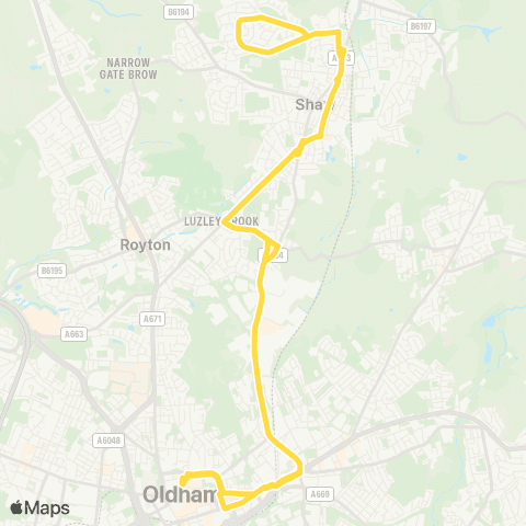 Bee Network Oldham Bus Station - Oldham Bus Station map