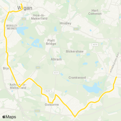 Bee Network Wigan Bus Station - Leigh Bus Station map