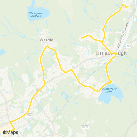 Bee Network Rochdale Interchange - Littleborough Sta map