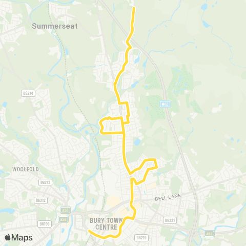 Bee Network Mount Pleasant - Bury Interchange map