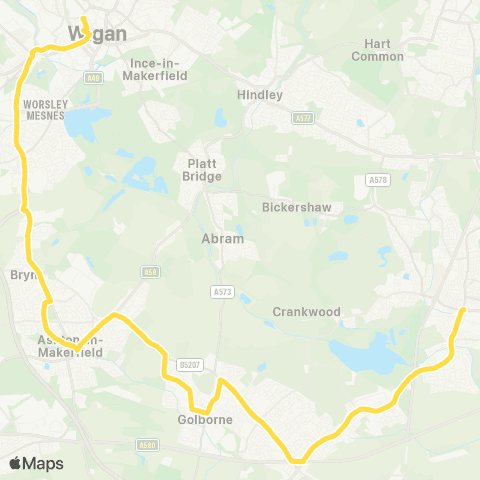 Bee Network Leigh Bus Station - Wigan Bus Station map