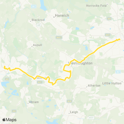 Bee Network Wigan Bus Station - Bolton Interchange map