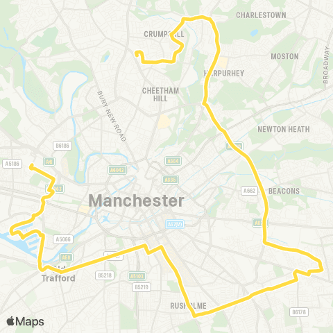 Bee Network Cheetham Hill Shopping Ctr - Salford Shopping Ctr map