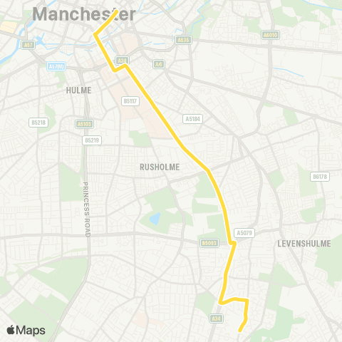 Bee Network Burnage Academy - Piccadilly Gardens map