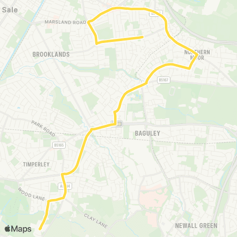 Bee Network Altrincham College of Arts - Helsby Road map