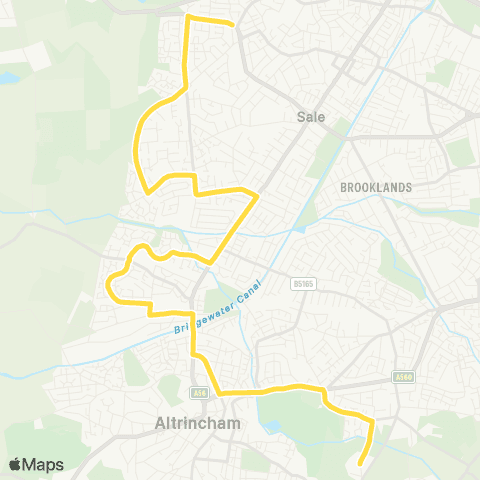 Bee Network Altrincham Coll of Arts - Catterick Av map