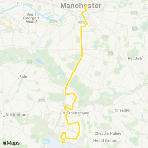 Bee Network Piccadilly Gardens - Manchester Airport The Sta map