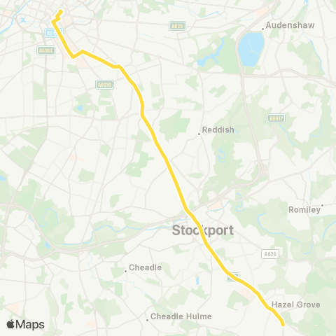 Bee Network Mersey Square - Chorlton St Coach Sta map