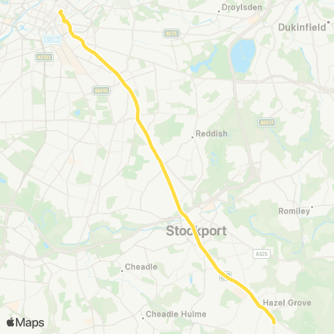 Bee Network Piccadilly - Hazel Grove Park & Ride map