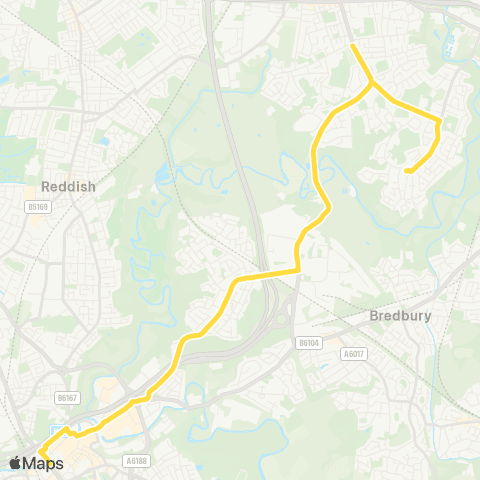Bee Network Crown Point - Stockport Interchange map