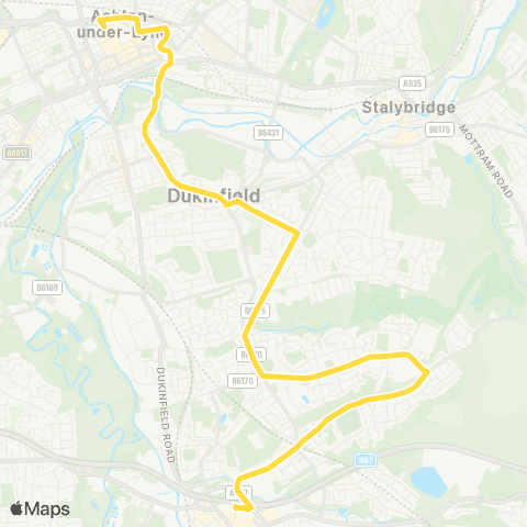 Bee Network Hyde Bus Sta - Ashton-Under-Lyne Interchange map