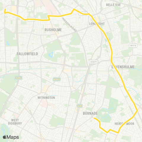 Bee Network Burnage Academy - Loreto College map