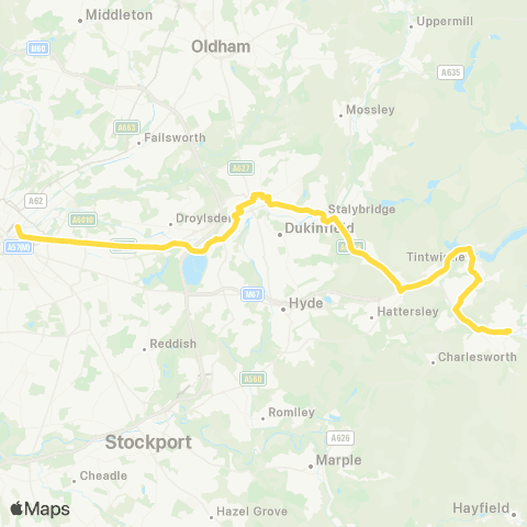 Bee Network Ashton-Under-Lyne Interchange - Piccadilly Gardens map