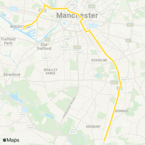 Bee Network Parrs Wood - Mediacityuk map