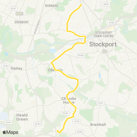 Bee Network Wellington Road North - St James' School map