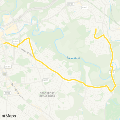 Bee Network Harrytown High School - Lower Hillgate map