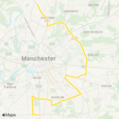 Bee Network Princess Road - George Street North map