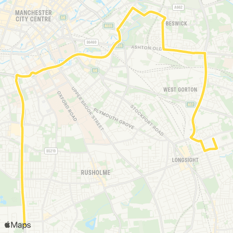 Bee Network Platt Lane - St Peter's High School map