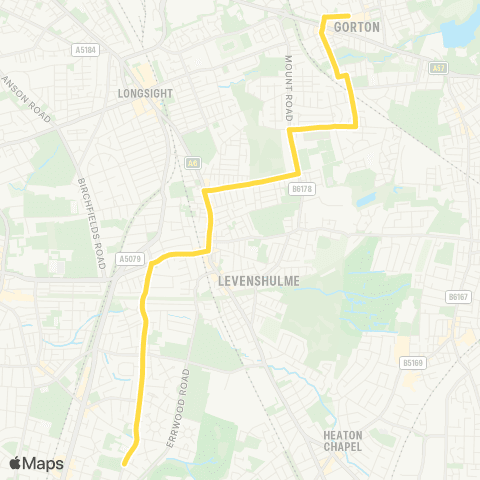 Bee Network Burnage Academy - Gorton Shopping Centre map