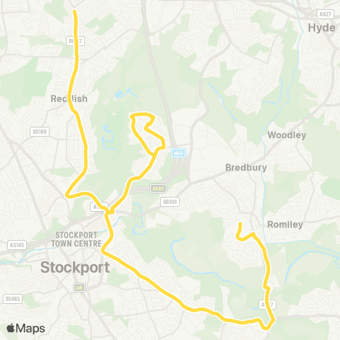 Bee Network Harrytown High School - Manor Road map