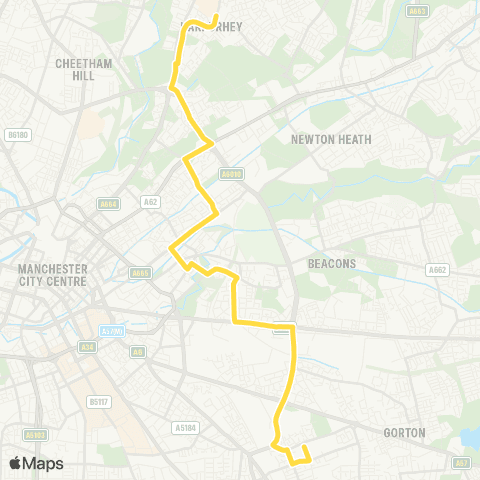 Bee Network Lidl Harpurhey - St Peter's High School map