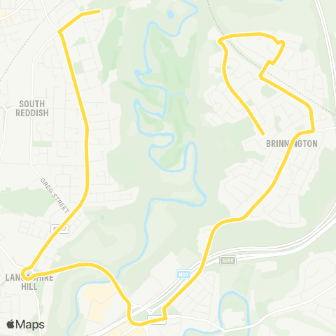 Bee Network Reddish Vale School - Rutland Crescent map