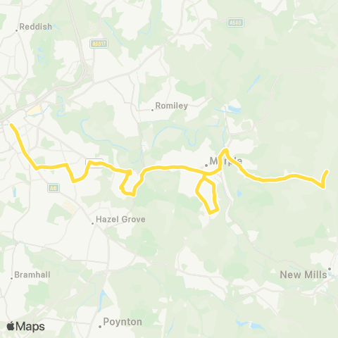 Bee Network Shiloh Road - Stockport Interchange map
