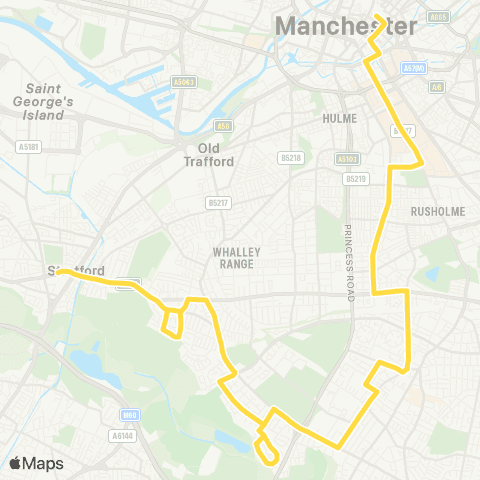Bee Network Stretford Mall - Piccadilly Gardens map