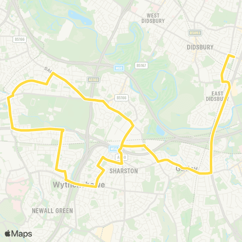 Bee Network School Lane - Rushey Road map
