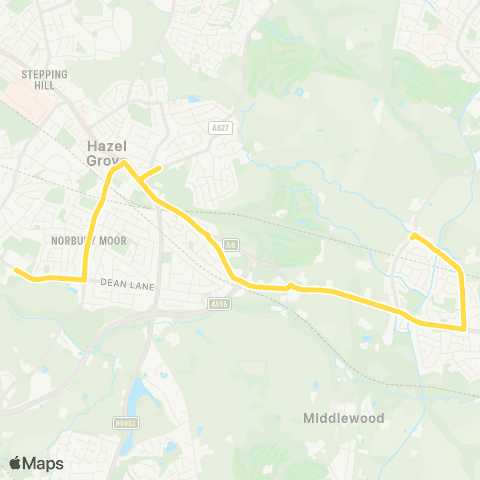 Bee Network Hazel Grove HS - Methodist Church map
