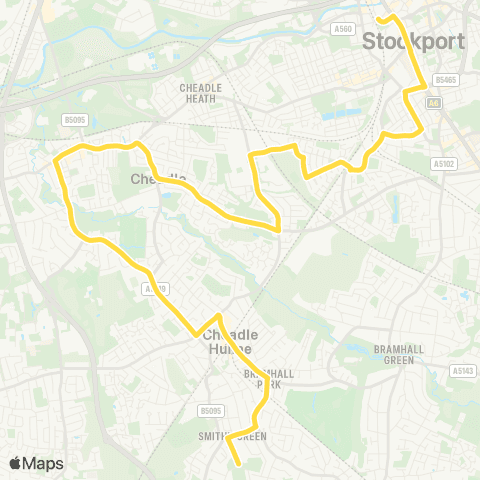 Bee Network Cheadle Hulme HS - Cuddington Crescent map