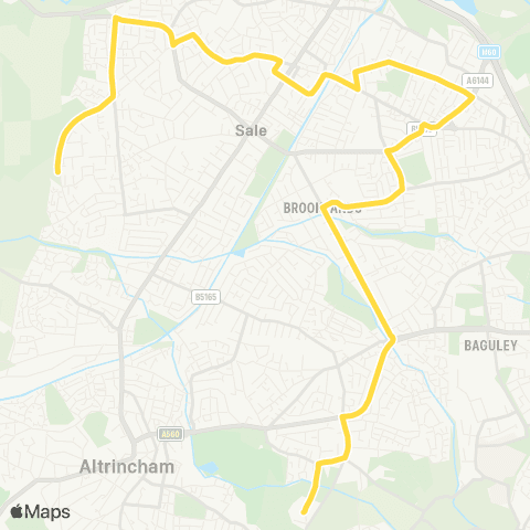 Bee Network Worthington Pk - Altrincham Coll of Arts map