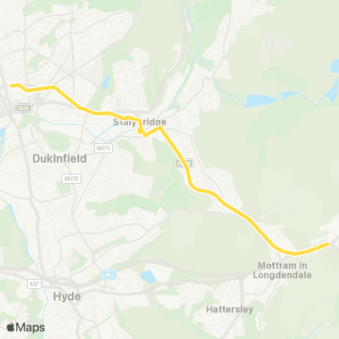 Bee Network Gun Inn - Ashton-Under-Lyne Interchange map