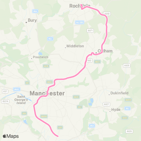 Metrolink Rochdale - E Didsbury map