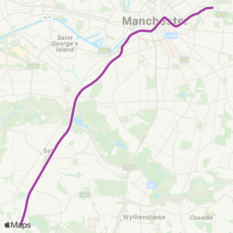 Metrolink Piccadilly - Altrincham map