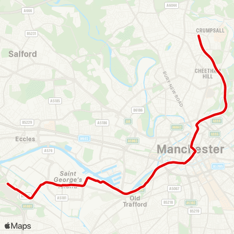 Metrolink Cornbrook - Trafford Centre map
