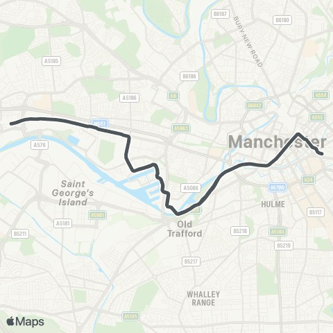 Metrolink Replacement Bus 2 map