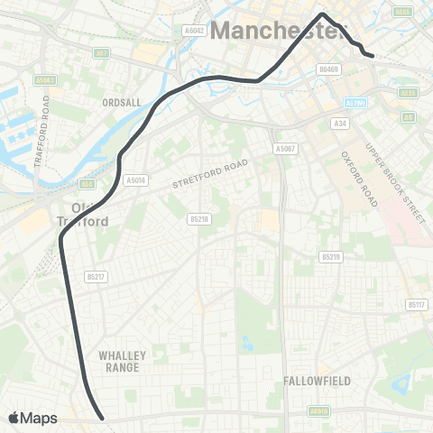 Metrolink Replacement Bus 3 map