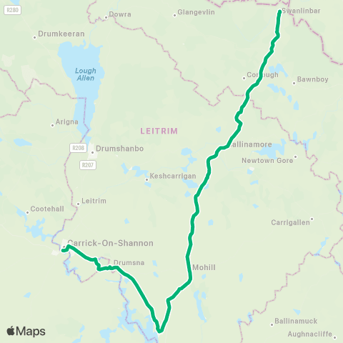 TFI Local Link Swanlinbar - Carrick-on-Shannon map