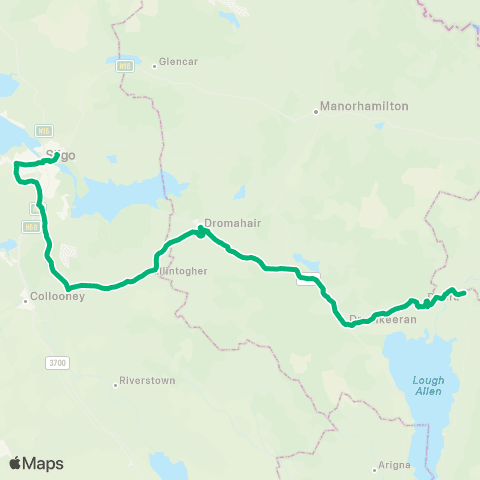 TFI Local Link Sligo - Dowra map