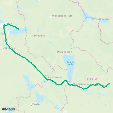 TFI Local Link Ballinamore - Sligo map