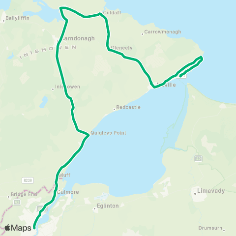 TFI Local Link Carndonagh - Derry map