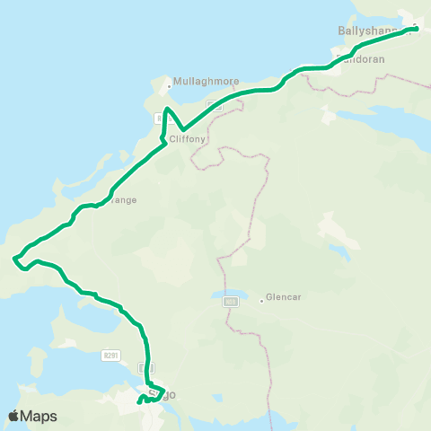 TFI Local Link Sligo - Ballyshannon map