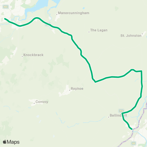 TFI Local Link Lifford - Letterkenny map
