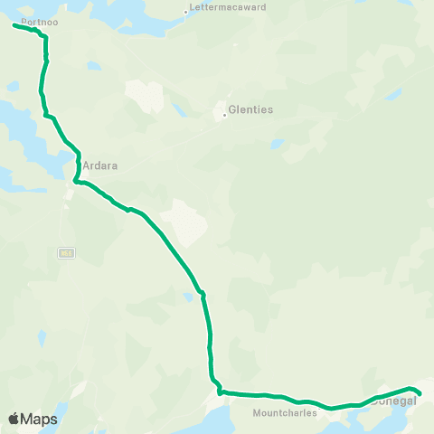 TFI Local Link Portnoo - Donegal map