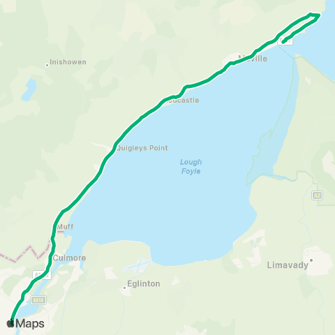 TFI Local Link Greencastle - Derry map