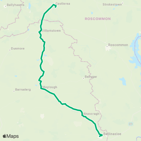 TFI Local Link Castlerea - Ballinasloe map