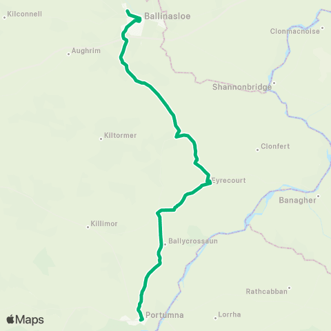 TFI Local Link Portumna - Ballinasloe map