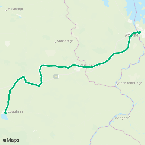 TFI Local Link Loughrea - Athlone map
