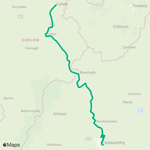 TFI Local Link Enniscorthy - Tullow map